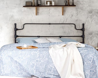 Iron HEADBOARD CALYPSO -  Wrought Iron Headboard – Handmade Industrial Metal Bed Frame, Minimalist Design