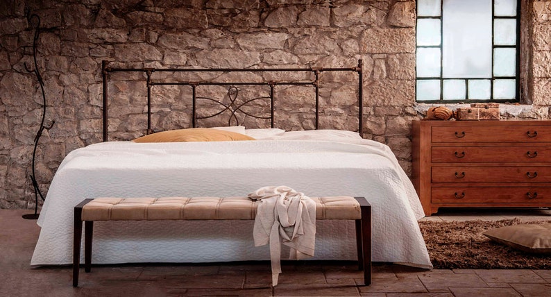 Modern Revitalize Your Space with Industrial Style Handmade Iron Bed | Model THALIA Unique Design for A Modern and Robust Bedroom