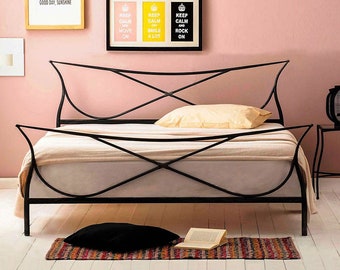 Farmhouse Style Handmade Iron Bed Frame Model VENETIA | Combines Modern Style With Industrial References Bed Frame | Perfect Gift