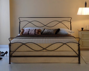 Minimalist Elegance  Handmade Wrought Iron Bed Frame - Model AVRA | Let The Breeze Of Simplicity Carry You Away In Stylish Bed Frame