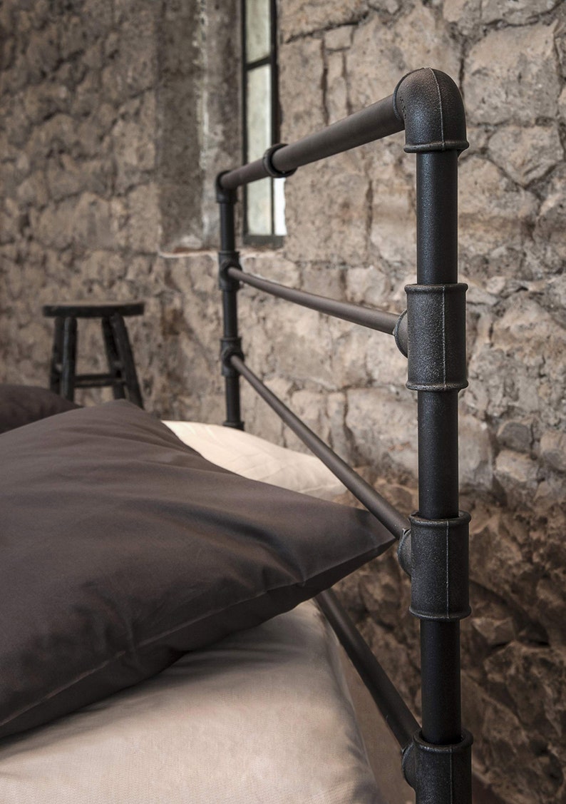 The Ultimate Industrial Bed | Handmade Bed Industrial Design | Handmade Metal Beds Frame | Iron Bed Of Blacksmith Style | Model ROXANI