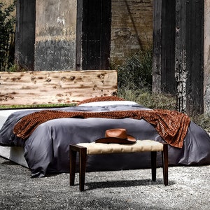 Stylish And Stable Industrial Design Handmade Iron Bed - Model DAFNI | Nature Charming Iron & Wooden King Size Queen Bed | Farmhouse Decor