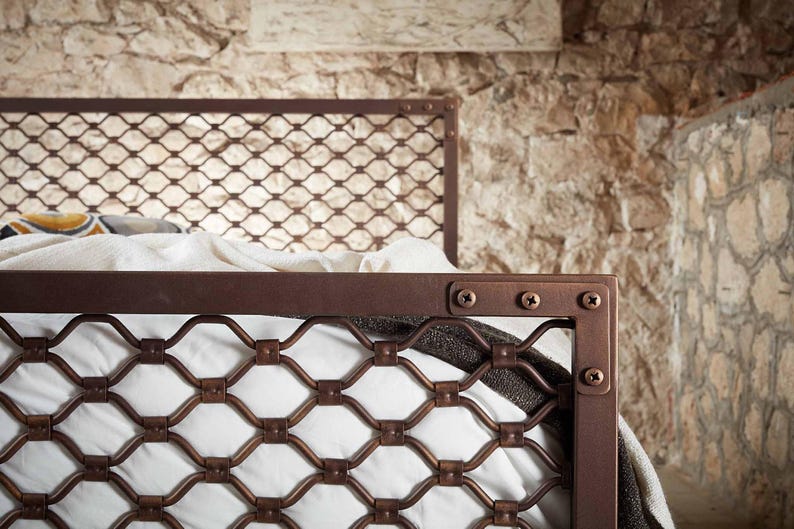 Industrial Style Handcrafted Iron Bed With Regency Dreams For Her |  Elegant Model DIMITRA Bed Frame | Luxury Artisan Iron Masterpiece Bed