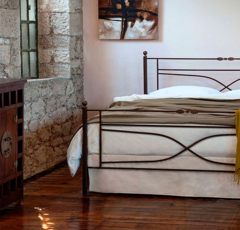 Very Pretty Timeless Blacksmith Style Handmade Iron Bed | Elevate Your Bedroom With Classic Elegance And Craftsmanship Headboard Art Bed