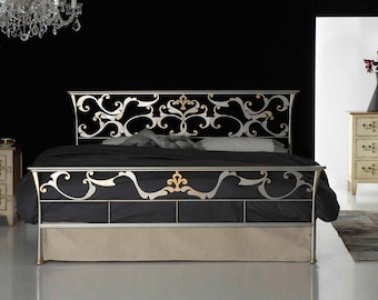Handmade Iron Bed With Luxury Touch | Durable Industrial Platform Bed | Art Deco - Model OASIS | Anniversary Gift | Antique For New Home