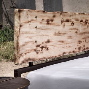 Stylish And Stable Industrial Design Handmade Iron Bed - Model DAFNI | Nature Charming Iron & Wooden King Size Queen Bed | Farmhouse Decor