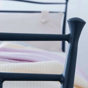 Blackish Modern Elegance: Handmade Iron Bed - Model ELENA | Contemporary Shaker Design With Blacksmith Style And Multicultural Bed Frame