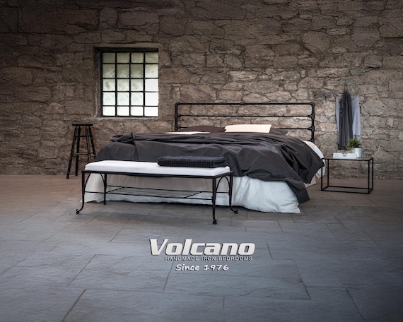 Industrial Metal Bed Frame 160x200 180x200 ROXANI Minimal Loft Design