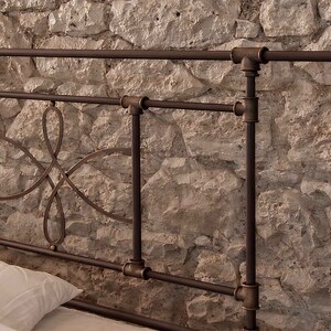 Retro Style With a Puristic Touch Handmade Iron HEADBOARD Southern ... - Puristic District 6 Style Decor