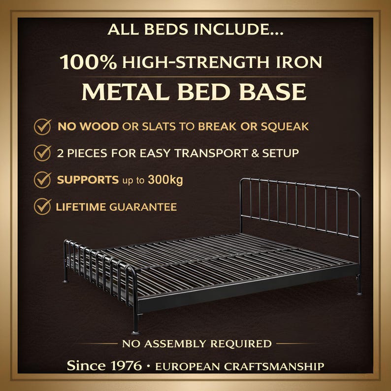 Industrial Metal Bed Frame 160x200 180x200 ROXANI Minimal Loft Design image 4