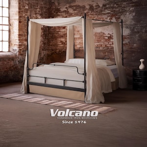 Industrial Canopy Metal Bed Frame 160x200 180x200 Loft Iron Bed CALYPSO SKY