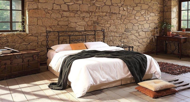 Industrial Metal Bed Frame 160x200 180x200 ARETI Anchor Chain Design image 5