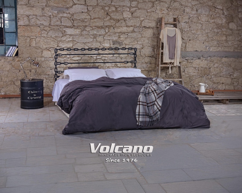 Industrial Metal Bed Frame 160x200 180x200 ATHINA Anchor Design Handmade