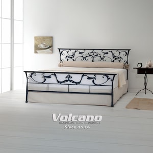 Łóżko żelazne w stylu art déco 160x200 | OASIS, ręcznie robiona europejska rama platformowa