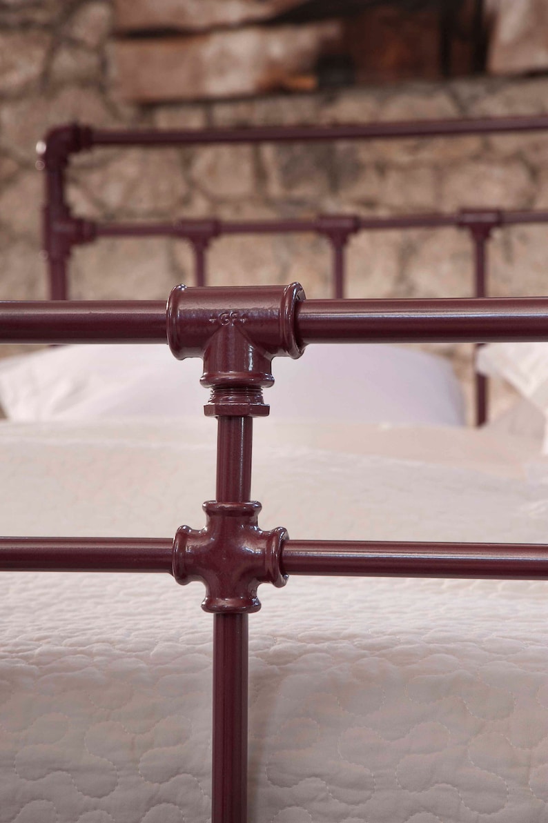 Antique Iron Industrial Style Elemental Dreams Bed- Model IRIS | Elegant Platform Bed | Custom-Made Luxury Bed Frame | Elegant Bedroom Decor