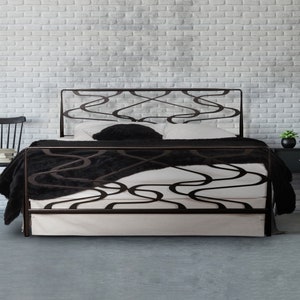 Metal Platform Bed With Elegant Design | Wrought Iron Bed Frame - Model AEGEAN | Minimalist Bed Given Couple Best Sleep Environment