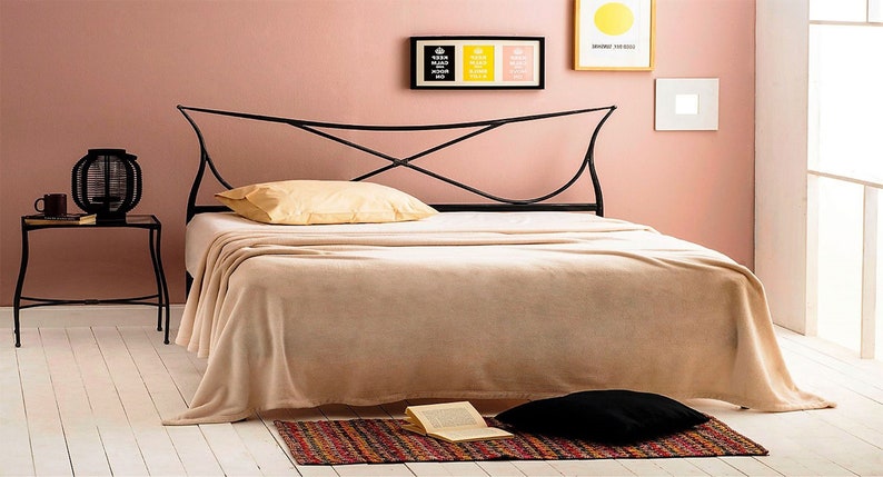 Farmhouse Style Handmade Iron Bed Frame Model VENETIA | Combines Modern Style With Industrial References Bed Frame | Perfect Gift