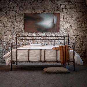 Industrial style bed frame Model - ARMONIA | Luxury Comfortable Frame Boho Bed With Industrial Lines And Special Finishes