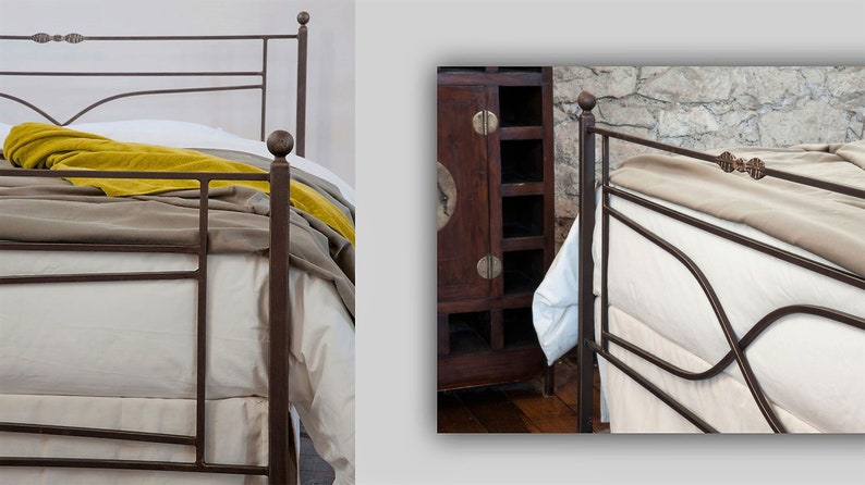 Very Pretty Timeless Blacksmith Style Handmade Iron Bed | Elevate Your Bedroom With Classic Elegance And Craftsmanship Headboard Art Bed