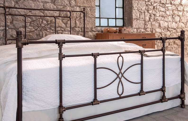 Modern Revitalize Your Space with Industrial Style Handmade Iron Bed | Model THALIA Unique Design for A Modern and Robust Bedroom