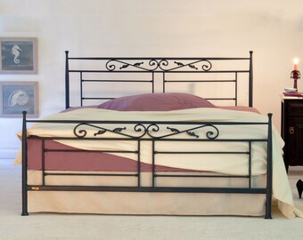 Modern Shaker Style Handmade Iron Bed For Farmhouse Decor | Minimalist Version Bed - Model VERONA CLASSIC | Luxury Vintage Bedroom Furniture