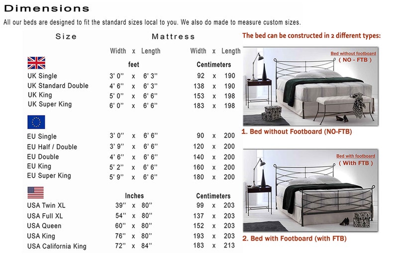 Industrielles Design Handgefertigtes Eisenbett Modell Iro Bild 10