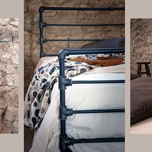 The Ultimate Industrial Bed | Handmade Bed Industrial Design | Handmade Metal Beds Frame | Iron Bed Of Blacksmith Style | Model ROXANI