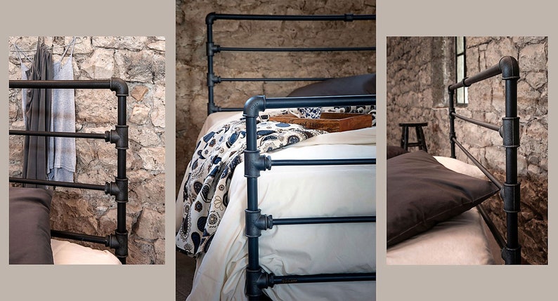 The Ultimate Industrial Bed | Handmade Bed Industrial Design | Handmade Metal Beds Frame | Iron Bed Of Blacksmith Style | Model ROXANI