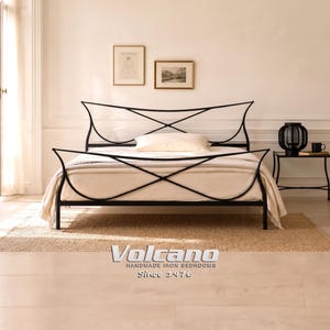 Metal Bed 160x200 180x200 VENETIA – Wrought Iron Double Bed Frame, Classic Symmetry Design