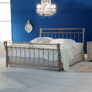 Modern Iron Bed Light Luxury Simple Modern Princess Bed | Bedroom Wedding Bed | Hand Furniture Wrought Iron Bed | Double Bed Frame VICTORIA