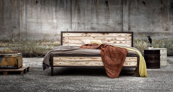 Industrial Platform Iron And Wood Bed Frame Full Double Queen New Zealand Wood Bed Frame Full Double Queen, Spanish Super King Bed Size Nz