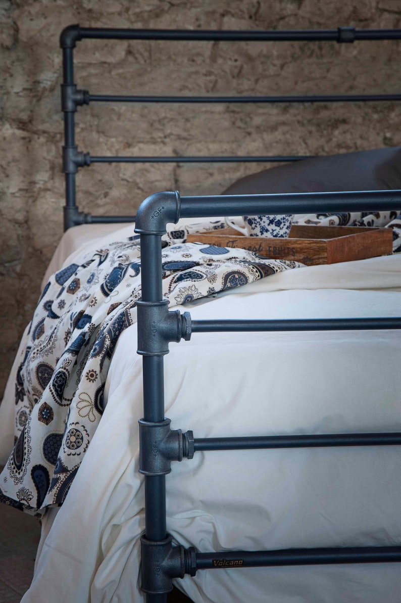 The Ultimate Industrial Bed | Handmade Bed Industrial Design | Handmade Metal Beds Frame | Iron Bed Of Blacksmith Style | Model ROXANI