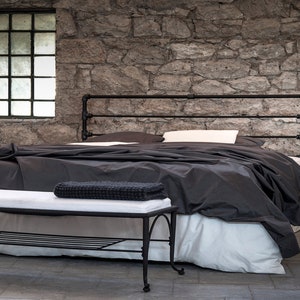Vintage Lodge Farmhouse Style Iron HEADBOARD - Model ROXANI | Luxury King Size Headboard | Best Gift For Couple | Wrought Iron Headboard
