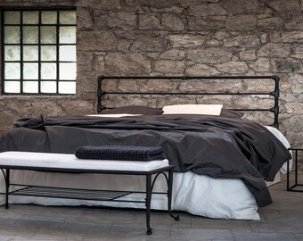 CABECERO de Hierro Estilo Vintage Lodge Farmhouse - Modelo ROXANI / Cabecero King Size de Lujo / Mejor Regalo para Pareja / Cabecero de Hierro Forjado