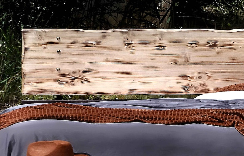 Stylish And Stable Industrial Design Handmade Iron Bed - Model DAFNI | Nature Charming Iron & Wooden King Size Queen Bed | Farmhouse Decor