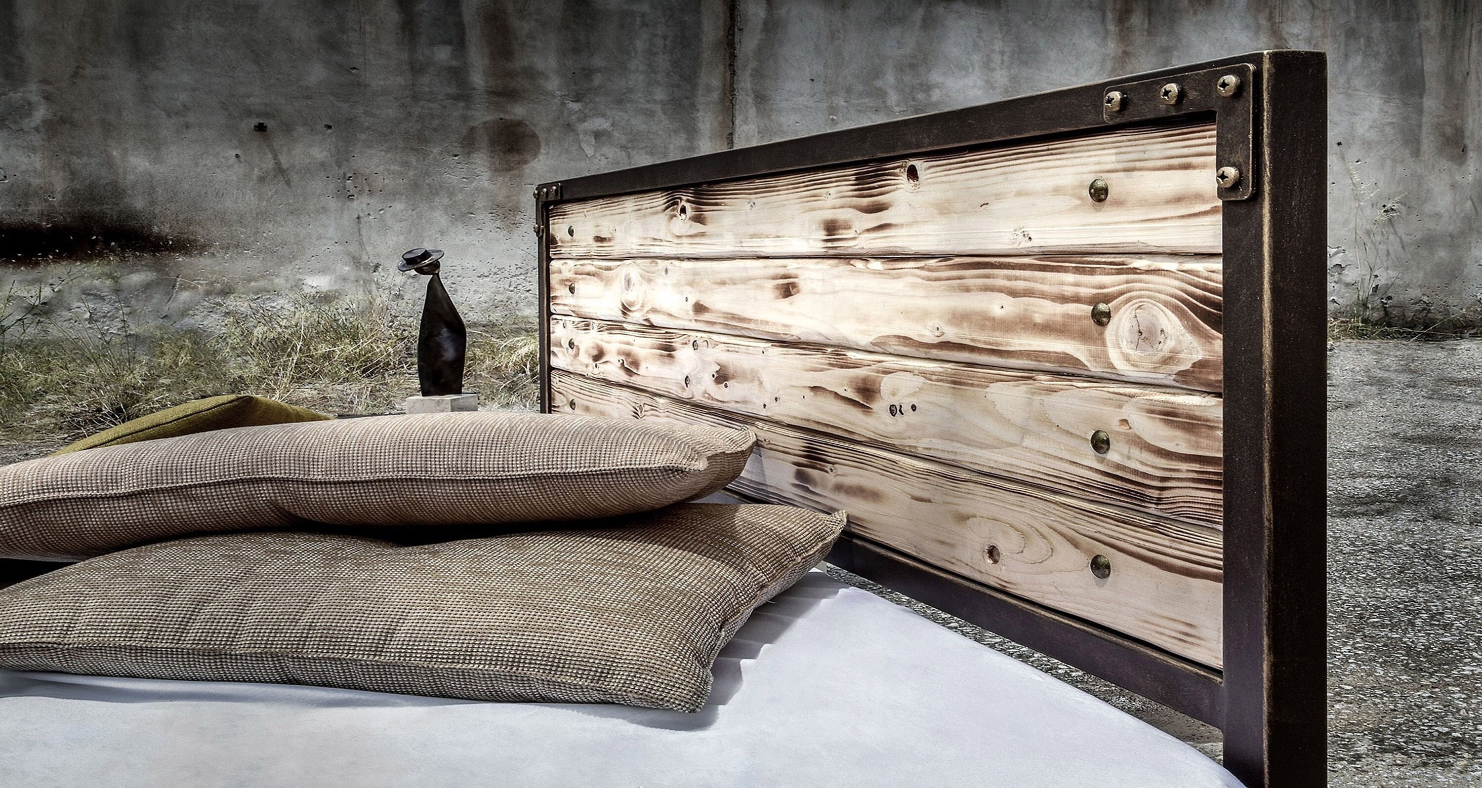 Rustic metal headboards discount