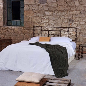 Decorative Charm Industrial ARETI Wrought Iron Bed | | Elegant And Contemporary Style And Industrial Iron Bed | Industrial Furniture