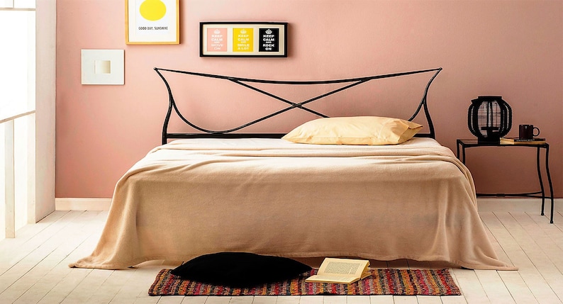 Farmhouse Style Handmade Iron Bed Frame Model VENETIA | Combines Modern Style With Industrial References Bed Frame | Perfect Gift