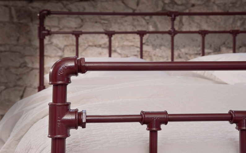 Antique Iron Industrial Style Elemental Dreams Bed- Model IRIS | Elegant Platform Bed | Custom-Made Luxury Bed Frame | Elegant Bedroom Decor