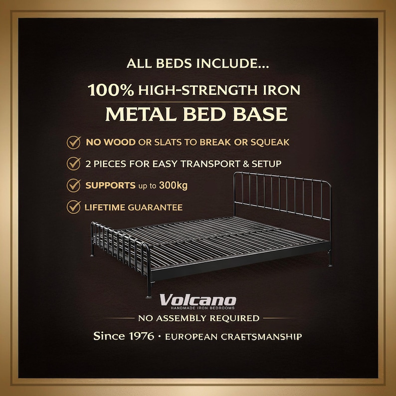 Industrial Metal Bed Frame 160x200 180x200 ATHINA Anchor Design Handmade image 4
