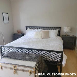Industrial Metal Bed Frame 160x200 180x200 DIMITRA Diamond Design Handmade Loft Design image 12