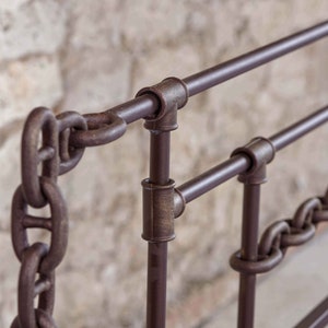Decorative Charm Industrial ARETI Wrought Iron Bed | | Elegant And Contemporary Style And Industrial Iron Bed | Industrial Furniture