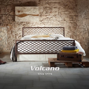 Industrial Metal Bed Frame 160x200 180x200 DIMITRA Diamond Design Handmade Loft Design