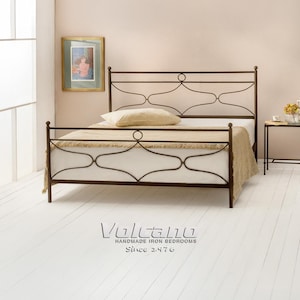 Metal Bed NEMESIS 160x200 180x200 – King Size Iron Bed Frame, Solid Minimal Double