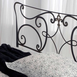 Handmade Mid Century Iron HEADBOARD Model NORM | Antique Bedroom Decor |  Contemporary Iron Industrial Furniture For Classic Environment
