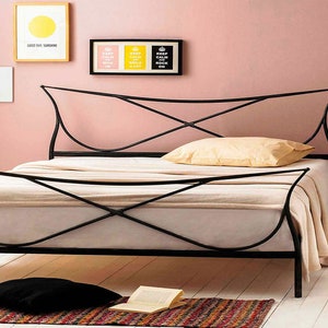 Farmhouse Style Handmade Iron Bed Frame Model VENETIA | Combines Modern Style With Industrial References Bed Frame | Perfect Gift
