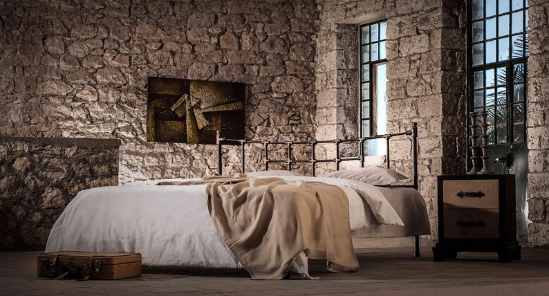 Industrial Wrought Iron Bed Frame 140x200 160x200 180x200 – IRO Handmade Modern Metal Platform Bed, European Design