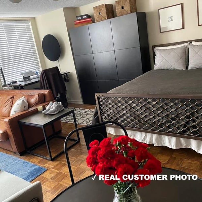 Industrial Metal Bed Frame 160x200 180x200 DIMITRA Diamond Design Handmade Loft Design image 14