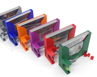 3D printed colored pilot holders for our 3D printed Nemesis Lockdown board game insert