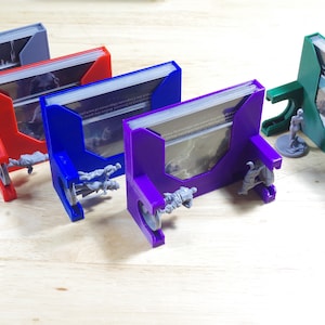 3D printed colored pilot holders for our 3D printed Nemesis board game Aftermath, Void seeders and Carnomorph
